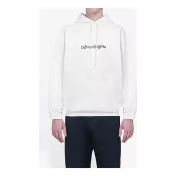 Толстовка men's symbolic chest creative logo retro white Balenciaga, белый