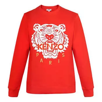 Толстовка men's tiger head pattern long sleeves pullover red Kenzo, красный