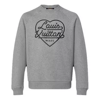 Толстовка men's x nigo2 crossover lv2 ss22 large love logo alphabet printing cozy pullover autumn gray Louis Vuitton, серый