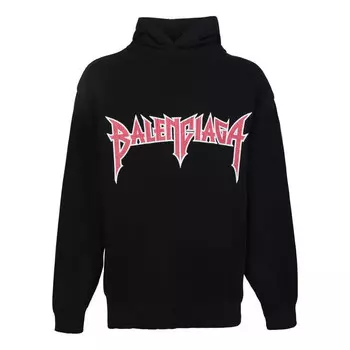 Толстовка metallica hoodie medium fit 'black orange' Balenciaga, черный
