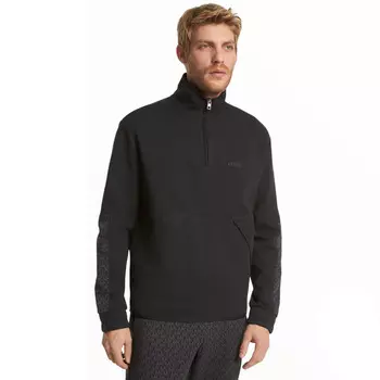 Толстовка Michael Kors Logo Trim Cotton Blend Half-Zip, черный