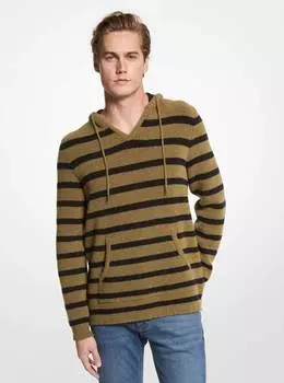 Толстовка Michael Kors Striped Textured Stretch Cotton, оливковый