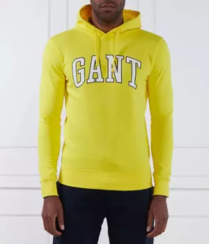 Толстовка мужская Gant с капюшоном и логотипом бренда, желтый