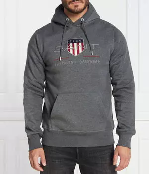 Толстовка мужская Gant с вышивкой, серый