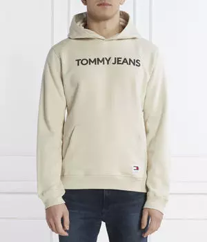 Толстовка мужская Tommy Jeans базовая с надписью, бежевый