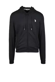 Толстовка мужская U.S. Polo Assn. на молнии хлопковая, черный