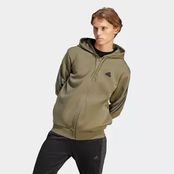 Толстовка на молнии Adidas, зеленый