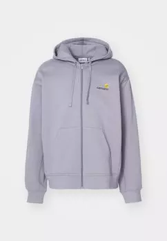 Толстовка на молнии HOODED AMERICAN SCRIPT JACKET Carhartt WIP, серый