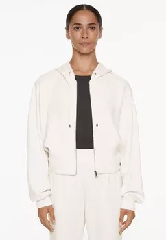 Толстовка на молнии HOODED CROP ZIP-UP OYSHO, белый