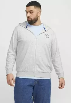 Толстовка на молнии PLUS SIZE GEDRUCKT Jack & Jones, серый