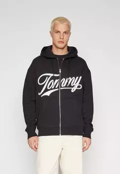 Толстовка на молнии Tommy Jeans LETTERMAN, черный