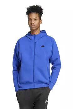 Толстовка на молнии ZNE с рукавами реглан Adidas Sportswear, синий