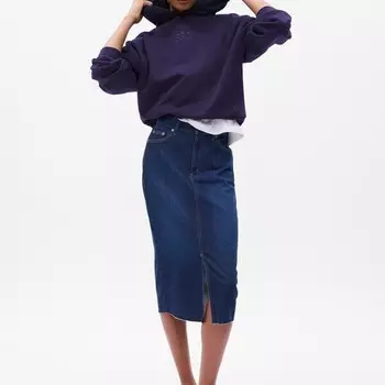 Толстовка оверсайз с капюшоном Gap, синий