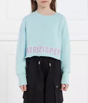 Толстовка Patrizia Pepe Cropped Fit, бирюзовый
