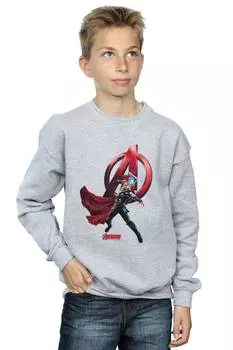 Толстовка «Поза Тора» Marvel, серый