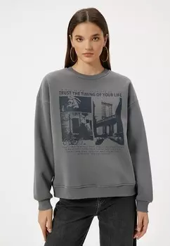 Толстовка PRINTED Koton, серый