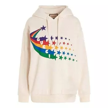 Толстовка rainbow star hoodie 'beige' Gucci, бежевый
