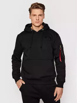 Толстовка regular fit Alpha Industries, черный