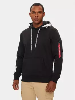 Толстовка regular fit Alpha Industries, черный