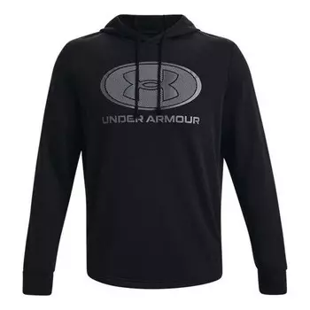 Толстовка rival terry pullover hoodie 'black grey' Under Armour, черный