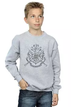 Толстовка с гербом Хогвартса Wands Harry Potter, серый