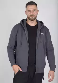 Толстовка с капюшоном Alpha Industries "Basic Zip Hoody SL", черный