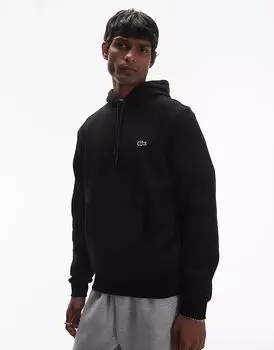 Толстовка с капюшоном черного цвета Lacoste