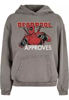 Толстовка с капюшоном DEADPOOL APPROVES ACID WASHED ABSOLUTE CULT, темно-серый