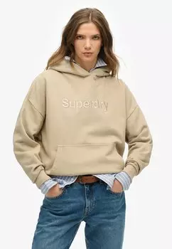 Толстовка с капюшоном EMBROIDERED CORE LOGO RELAXED - Sweatshirt Superdry, бежевый