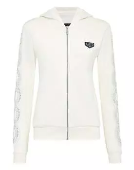 Толстовка с капюшоном Full Zip Crystal Cable PHILIPP PLEIN, кремовый
