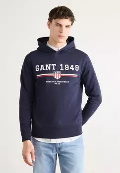 Толстовка с капюшоном GRAPHIC HOODIE - Sweatshirt GANT, темно-синий