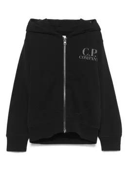 Толстовка с капюшоном и очками C.P. Company Kids, черный