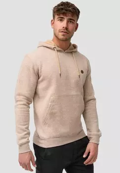Толстовка с капюшоном INDICODE JEANS, бежевый