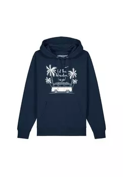 Толстовка с капюшоном LET THE ADVENTURE BEGIN watapparel, темно-синий