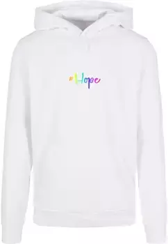 Толстовка с капюшоном Merchcode " Merchcode Men's Hope Rainbow Basic Hoody", белый