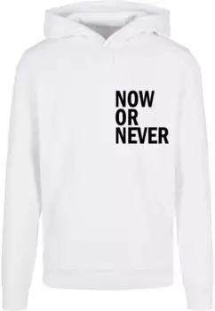 Толстовка с капюшоном Merchcode " Merchcode Men's Now Or Never Basic Hoody", белый