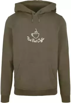 Толстовка с капюшоном Merchcode " Merchcode Men's But First Coffee Basic Hoody", оливковый