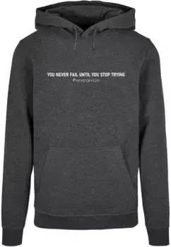 Толстовка с капюшоном Merchcode " Merchcode Men's Never Give Up Basic Hoody", цвет Charcoal