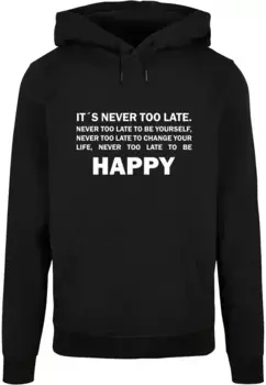 Толстовка с капюшоном Merchcode " Merchcode Men's Never Too Late Basic Hoody", черный