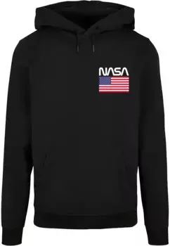 Толстовка с капюшоном Merchcode " Merchcode Men's NASA - Stars and Stripes Basic Hoody", черный