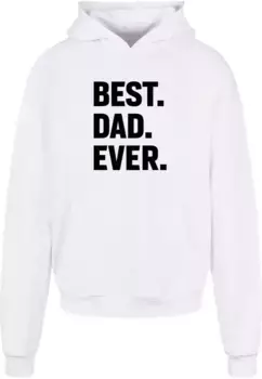 Толстовка с капюшоном Merchcode " Merchcode Men's Fathers Day - Best Dad Ever Ultra Heavy Hoody", белый