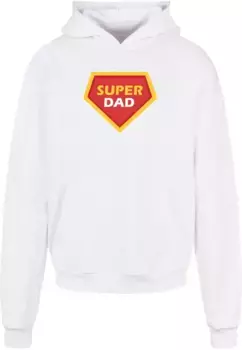 Толстовка с капюшоном Merchcode " Merchcode Men's Fathers Day - Super Dad Ultra Heavy Hoody", белый