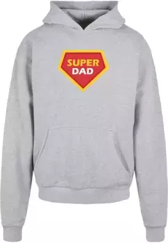 Толстовка с капюшоном Merchcode " Merchcode Men's Fathers Day - Super Dad Ultra Heavy Hoody", серый