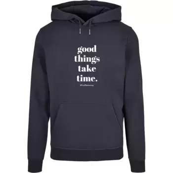Толстовка с капюшоном Merchcode " Merchcode Men's Good Things Take Time Basic Hoody", цвет морской волны