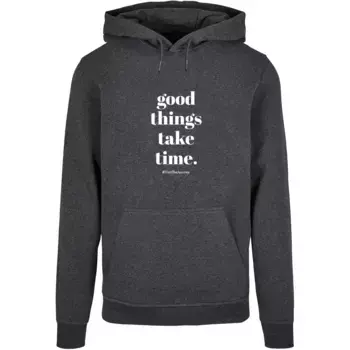 Толстовка с капюшоном Merchcode " Merchcode Men's Good Things Take Time Basic Hoody", цвет Charcoal