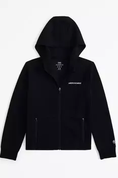 Толстовка с капюшоном на молнии Abercrombie & Fitch, черный