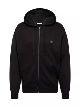 Толстовка с капюшоном на молнии Calvin Klein Jeans Zip-Up Hoodie, черный