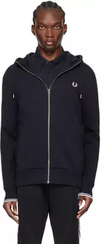 Толстовка с капюшоном на молнии Fred Perry, темно-синий
