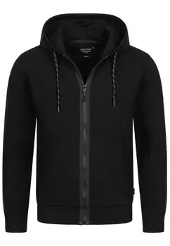 Толстовка с капюшоном на молнии INDICODE JEANS, черный