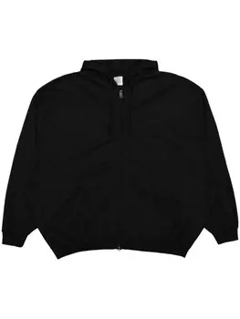 Толстовка с капюшоном на молнии с вышитым логотипом VETEMENTS, черный